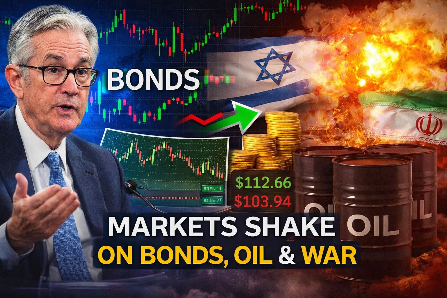 Powell Gives Bonds a Lifeline as War Risk Keeps Oil Boiling and Stocks Guessing - Article cover image